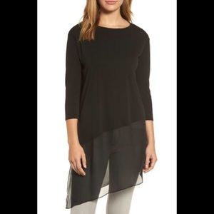 Eileen Fisher Asymmetrlcal Hem Chiffon Tunic